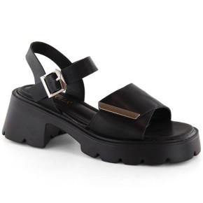 Sandály na podpatku a platformě Vinceza W JAN304 černé