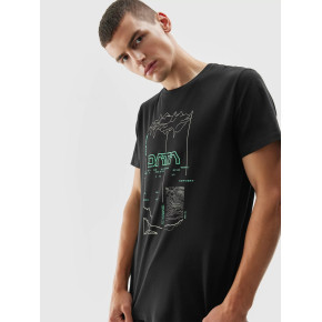 Pánské bavlněné tričko 4FAW23TTSHM0872-20S černé - 4F
