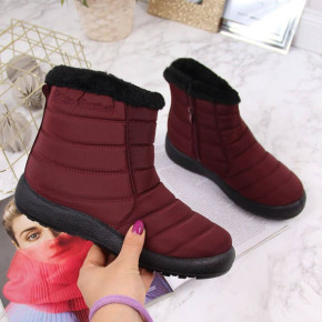 Nepromokavé sněhové boty na zip NEWS W EVE181C burgundy