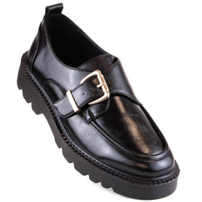 Vinceza W JAN237A černé boty na platformě s přezkou